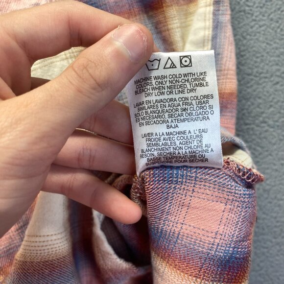 Wrangler Plaid Wrancher Shirt Medium Pink Red Long Sleeve Size L,Pocket,Cotton - Picture 3 of 10